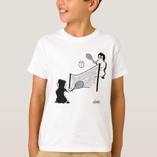 Tシャツ : 遊びに夢中なペンギンたち (正面)