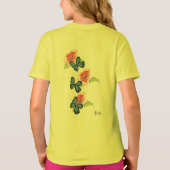 Tシャツ：野生の花と蝶々 Tシャツ (裏面)