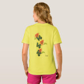 Tシャツ：野生の花と蝶々 Tシャツ (裏面フル)