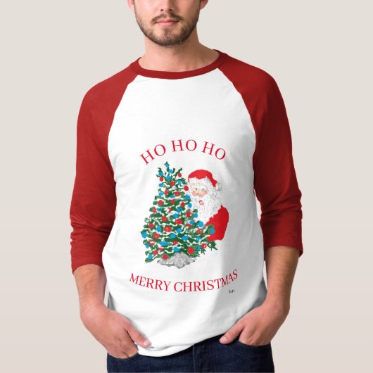 Tシャツ：長袖/ SANTA HO HO Tシャツ (正面)