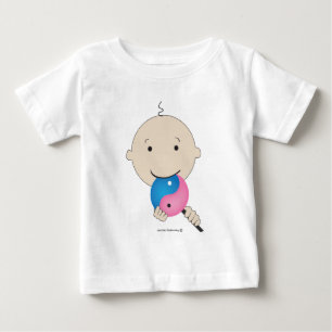 Tシャツ-陰陽の棒つきキャンデーを持つベビー ベビーTシャツ