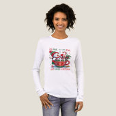 Tシャツ – 雪だるまおもしろいクリスマス長袖シャツ (正面全体)