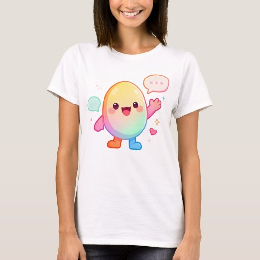 Tシャツ 面白い卵の日常 (正面)