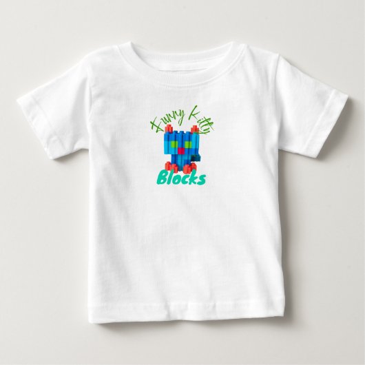 Tシャツ 面白い子猫 ブロック (正面)