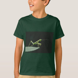 Tシャツ - 黒い闇の祈るカマキリ