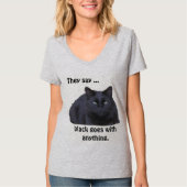 Tシャツ – 黒猫は何でも飼える (正面)