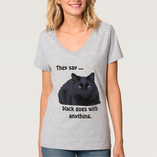 Tシャツ – 黒猫は何でも飼える (正面)