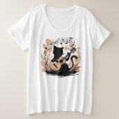 Tシャツ – 黒猫 (デザイン正面)