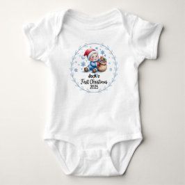 Tシャツ 0 オリジナル 赤ちゃんの初めてのクリスマス 2025 - 男の子