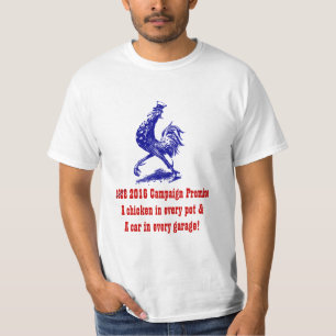 Tシャツ「28のキャンペーンスローガンあらゆるポットの鶏 Tシャツ