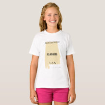 Tシャツ – Alabama Map with City