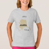 Tシャツ – Alaska Map with City (正面)