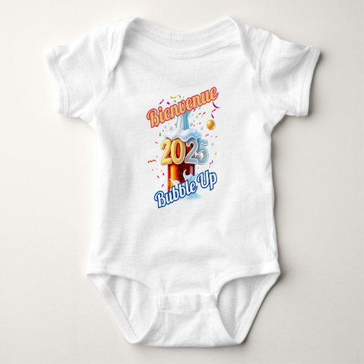 Tシャツ「Bienvenue Bubble Up 2025」 ベビーボディスーツ (正面)