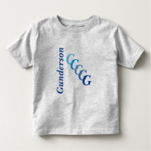 Tシャツ – BlueNameおよびStaggeredイニシャル