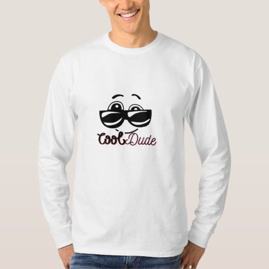 Tシャツ「Dude クール with Gogles -長袖Shir Tシャツ (正面)