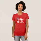 Tシャツ:Ho Ho Ho Merry Christmas (赤) Tシャツ (正面フル)