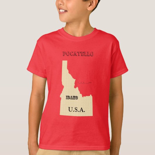 Tシャツ – Idaho Map with City (正面)