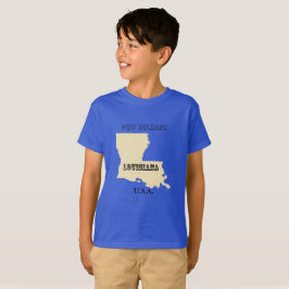 Tシャツ – Louisiana Map with City