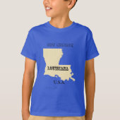 Tシャツ – Louisiana Map with City (正面)