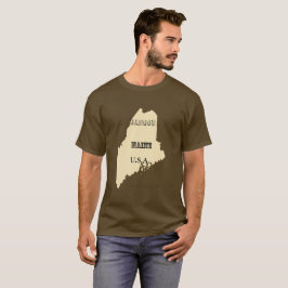 Tシャツ – Maine Map with City