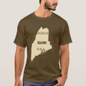 Tシャツ – Maine Map with City (正面)