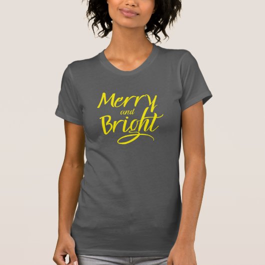 Tシャツ:Merry and Bright (グレー) Tシャツ (正面)