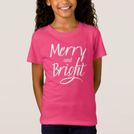Tシャツ:Merry and Bright (ピンク) Tシャツ