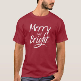 Tシャツ:Merry and Bright (ワインレッド) Tシャツ