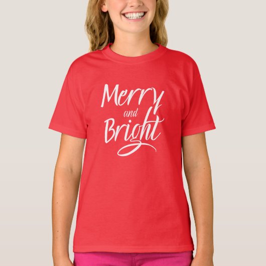 Tシャツ:Merry and Bright (深紅) Tシャツ (正面)
