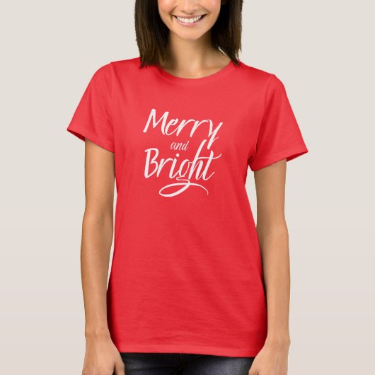 Tシャツ：Merry and Bright (深紅) Tシャツ (正面)