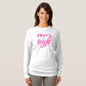 Tシャツ:Merry and Bright (白灰色) Tシャツ (正面フル)