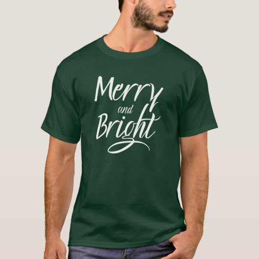 Tシャツ:Merry and Bright (緑) Tシャツ (正面)