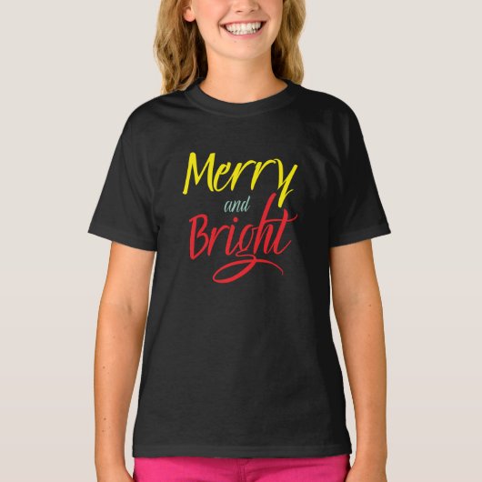 Tシャツ:Merry and Bright (黒) Tシャツ (正面)