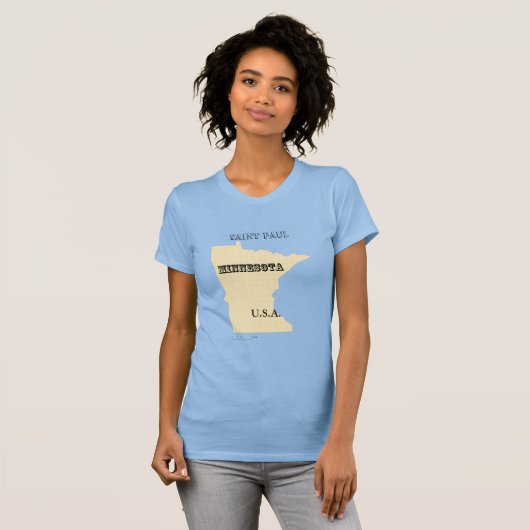 Tシャツ – Minnesota Map with City (正面フル)