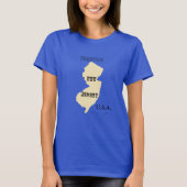 Tシャツ – New Jersey Map with City (正面)