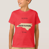 Tシャツ – North Carolina Map with City (正面)