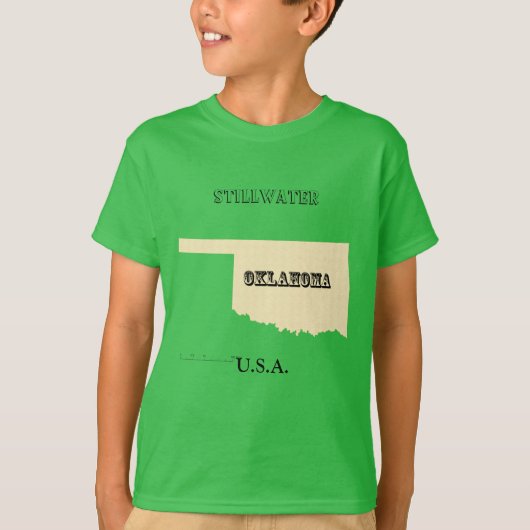 Tシャツ – Oklahoma Map with City (正面)