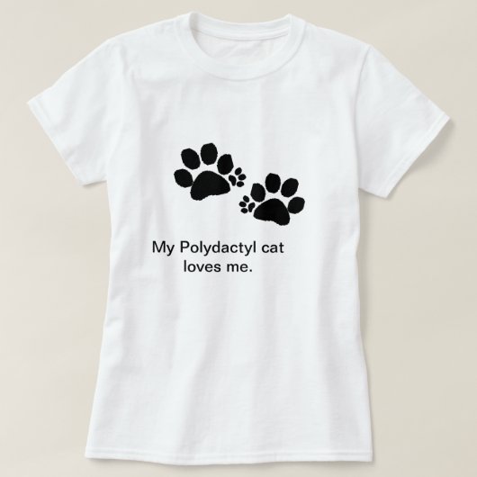 Tシャツ – Polydactyl Cat Paws (デザイン正面)