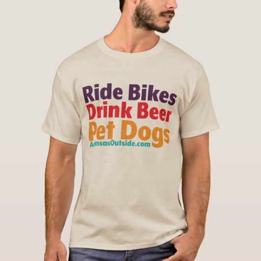 Tシャツ – Ride Bikes-Drink Beer-Pet Dogs (正面)