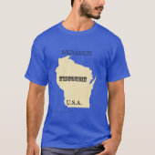 Tシャツ – Wisconsin Map with City (正面)