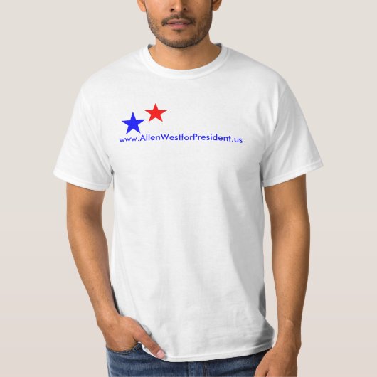 Tシャツ、www.AllenWestforPresident.us Tシャツ (正面)