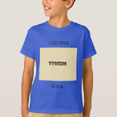 Tシャツ – Wyoming Map with City (正面)