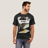 TシャツBE KINDトレンドAbstractArt白黒金ゴールド Tシャツ (正面フル)
