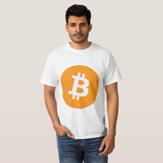 TシャツBitcoinメンズオレンジ暗号通貨 Tシャツ (正面フル)