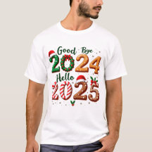TシャツChristmas Goodbye 2024 Hello 2025