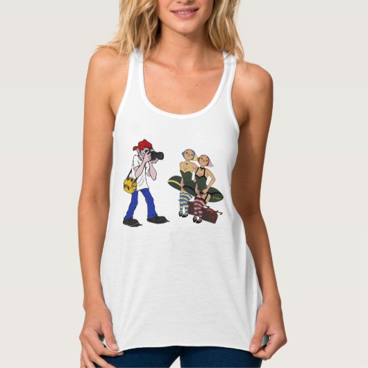 Tシャツfemme sans manche becassine タンクトップ (正面)
