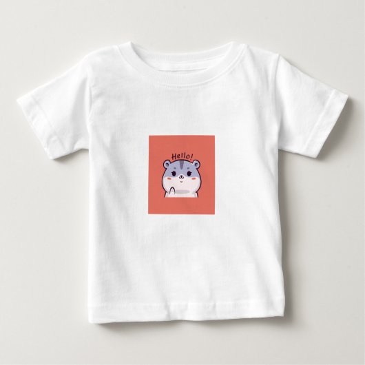 Tシャツinハロー子猫プリントデザインベビー ベビーTシャツ (正面)