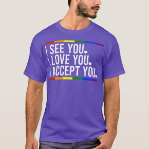 TシャツLGBT Pridを受け入れる君を愛してる Tシャツ