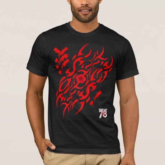 TシャツRebellion78 Roseのトライバル Tシャツ (正面)