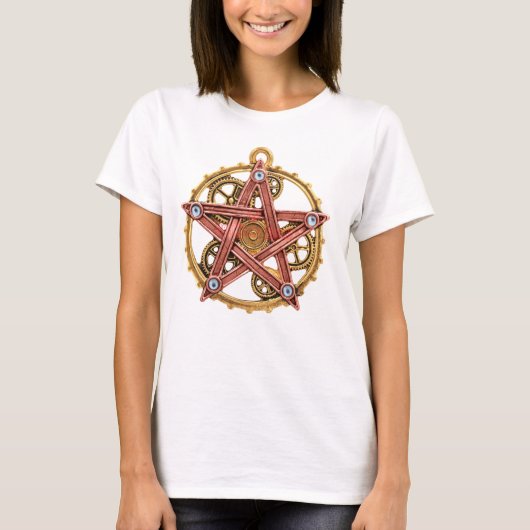 TシャツSteampunkペンタグラムのシンボル Tシャツ (正面)